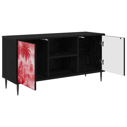 TV Cabinet AACHEN 102 x 33 x 51 cm Black Oak Engineered Wood