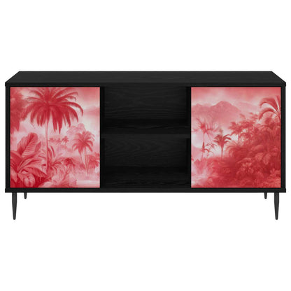 TV Cabinet AACHEN 102 x 33 x 51 cm Black Oak Engineered Wood