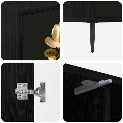 TV Cabinet BREMEN 102 x 33 x 51 cm Black Oak Engineered Wood