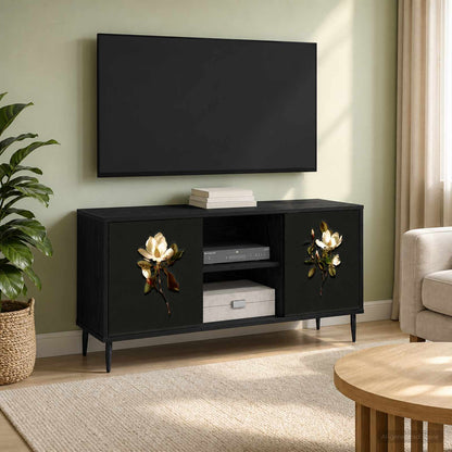 TV Cabinet BREMEN 102 x 33 x 51 cm Black Oak Engineered Wood