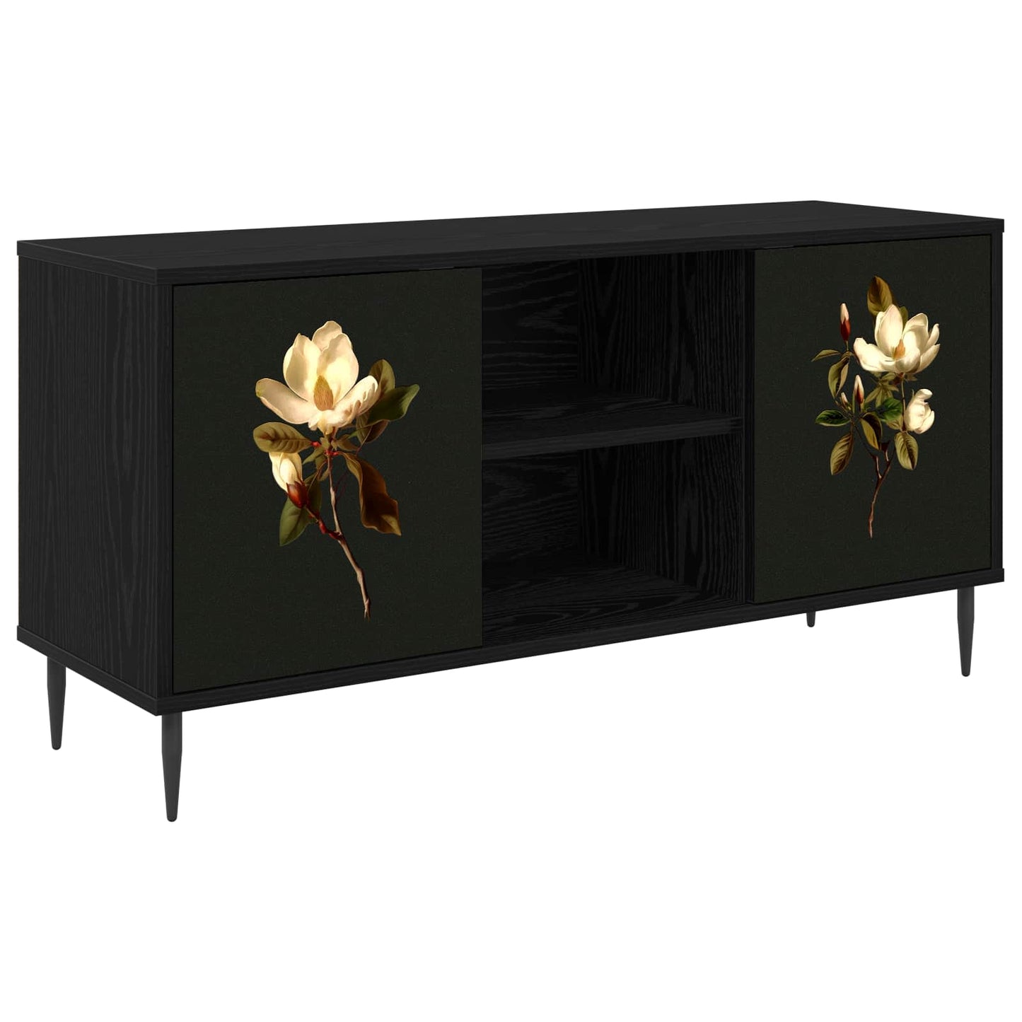 TV Cabinet BREMEN 102 x 33 x 51 cm Black Oak Engineered Wood