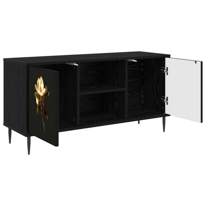 TV Cabinet BREMEN 102 x 33 x 51 cm Black Oak Engineered Wood