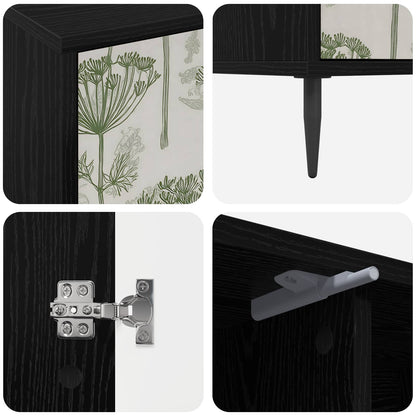 TV Cabinet GOTHA 102 x 33 x 51 cm Black Oak Engineered Wood