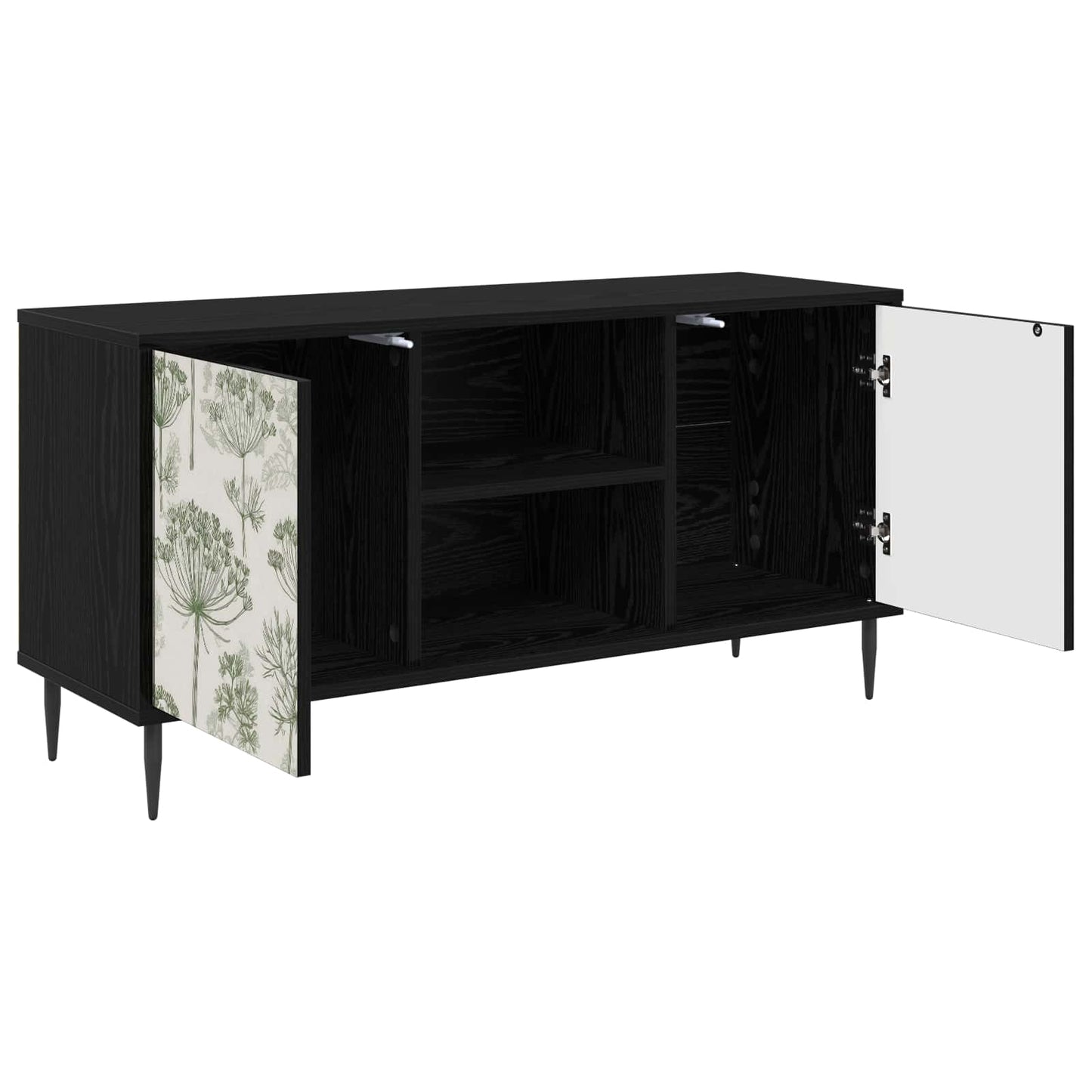 TV Cabinet GOTHA 102 x 33 x 51 cm Black Oak Engineered Wood