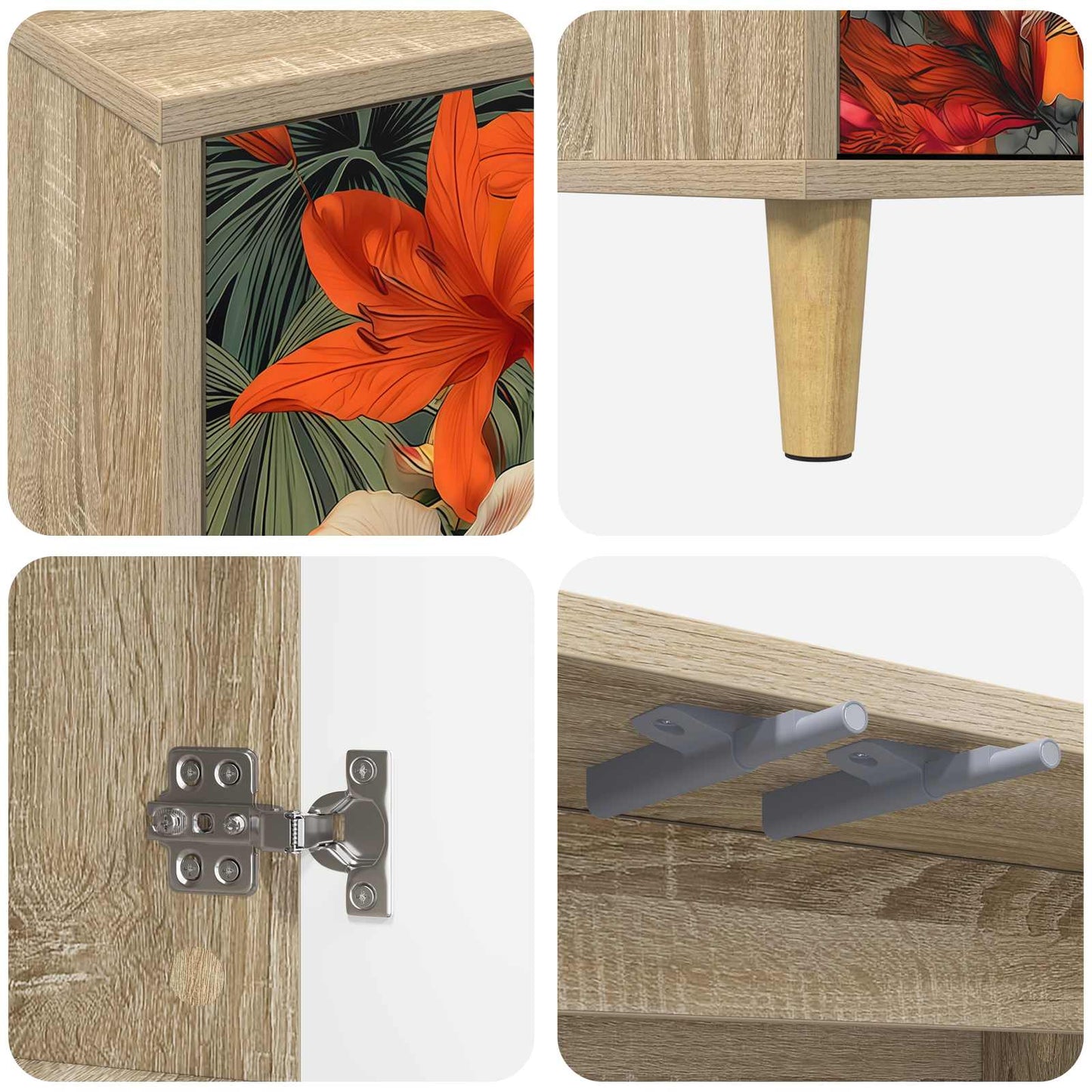 TV Cabinet GENNEP 102 x 33 x 50 cm Sonoma Engineered Wood