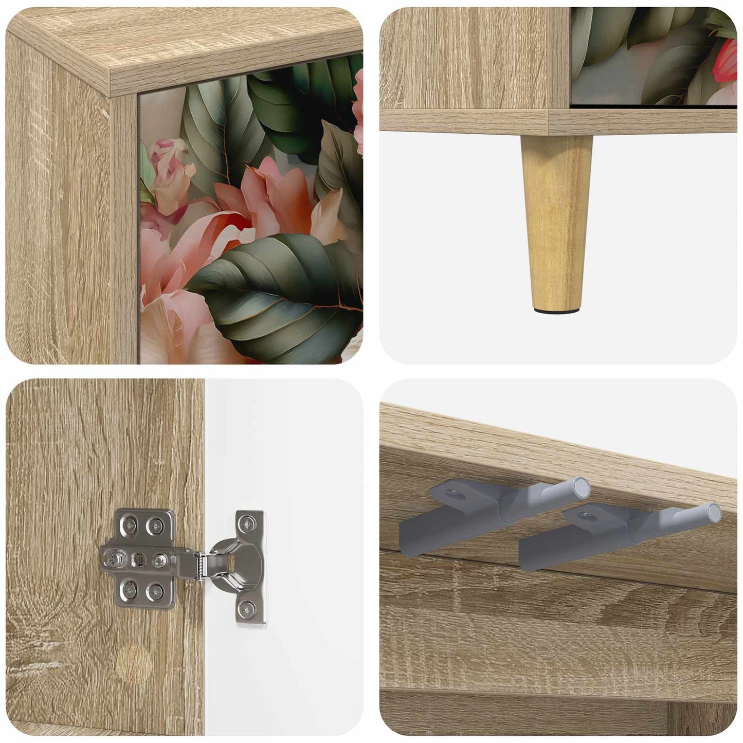 TV Cabinet BORNE 102 x 33 x 50 cm Sonoma Engineered Wood