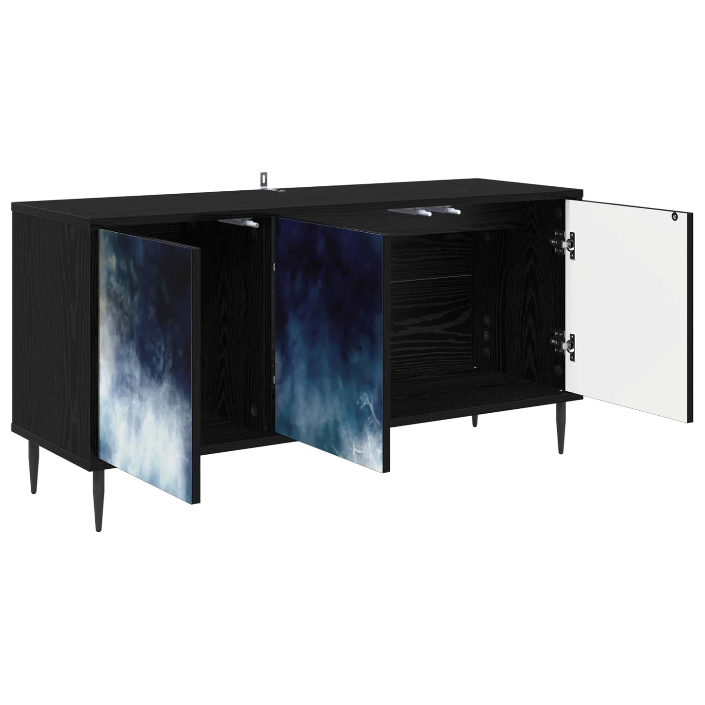 TV Cabinet RAALTE 102 x 33 x 51 cm Black Oak Engineered Wood