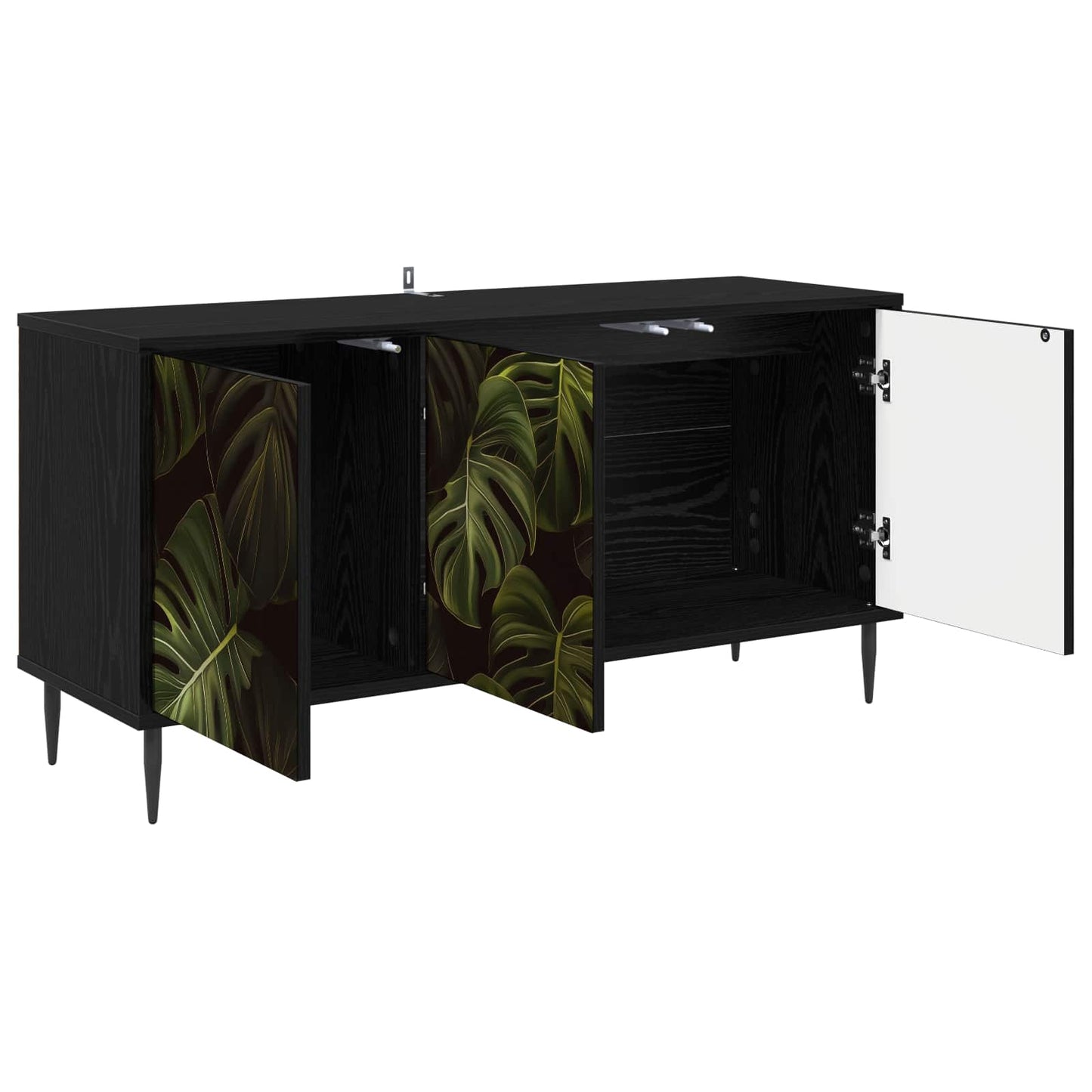 TV Cabinet ELBURG 102 x 33 x 51 cm Black Oak Engineered Wood