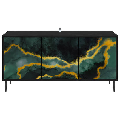 TV Cabinet WIJHE 102 x 33 x 51 cm Black Oak Engineered Wood