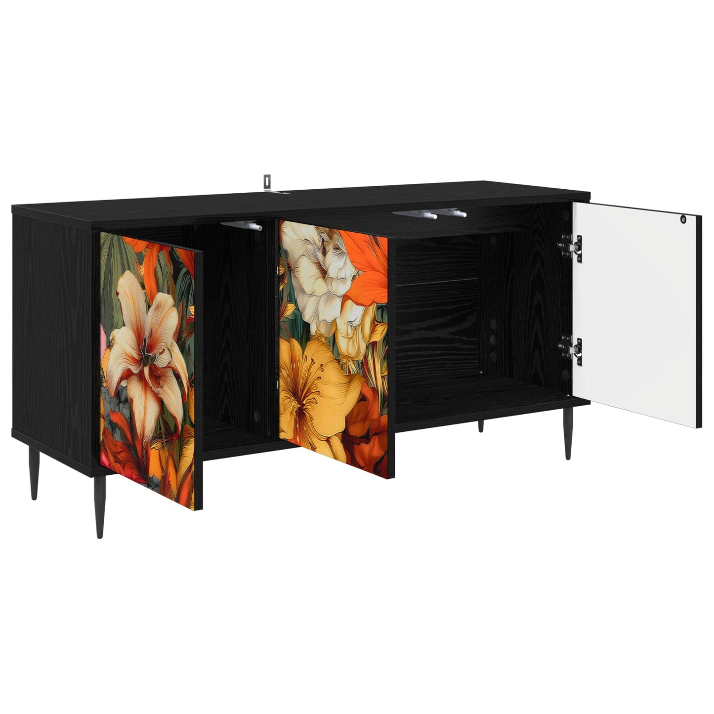 TV Cabinet GENNEP 102 x 33 x 51 cm Black Oak Engineered Wood