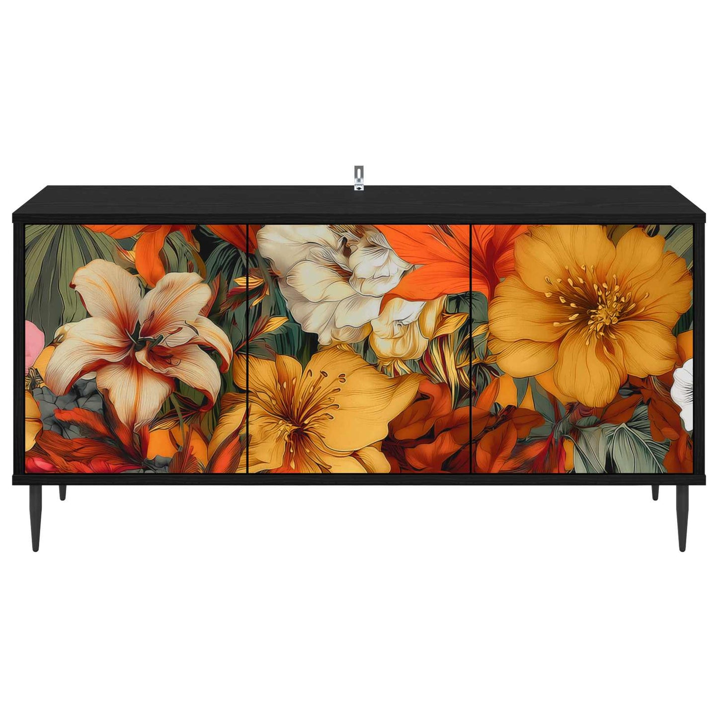 TV Cabinet GENNEP 102 x 33 x 51 cm Black Oak Engineered Wood