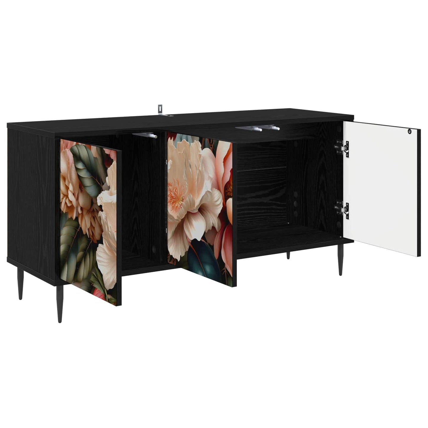 TV Cabinet BORNE 102 x 33 x 51 cm Black Oak Engineered Wood