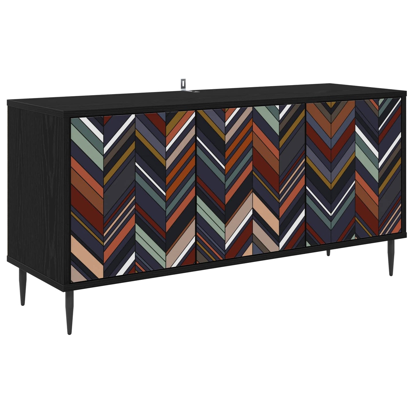 TV Cabinet OMMEN 102 x 33 x 51 cm Black Oak Engineered Wood