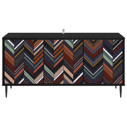 TV Cabinet OMMEN 102 x 33 x 51 cm Black Oak Engineered Wood