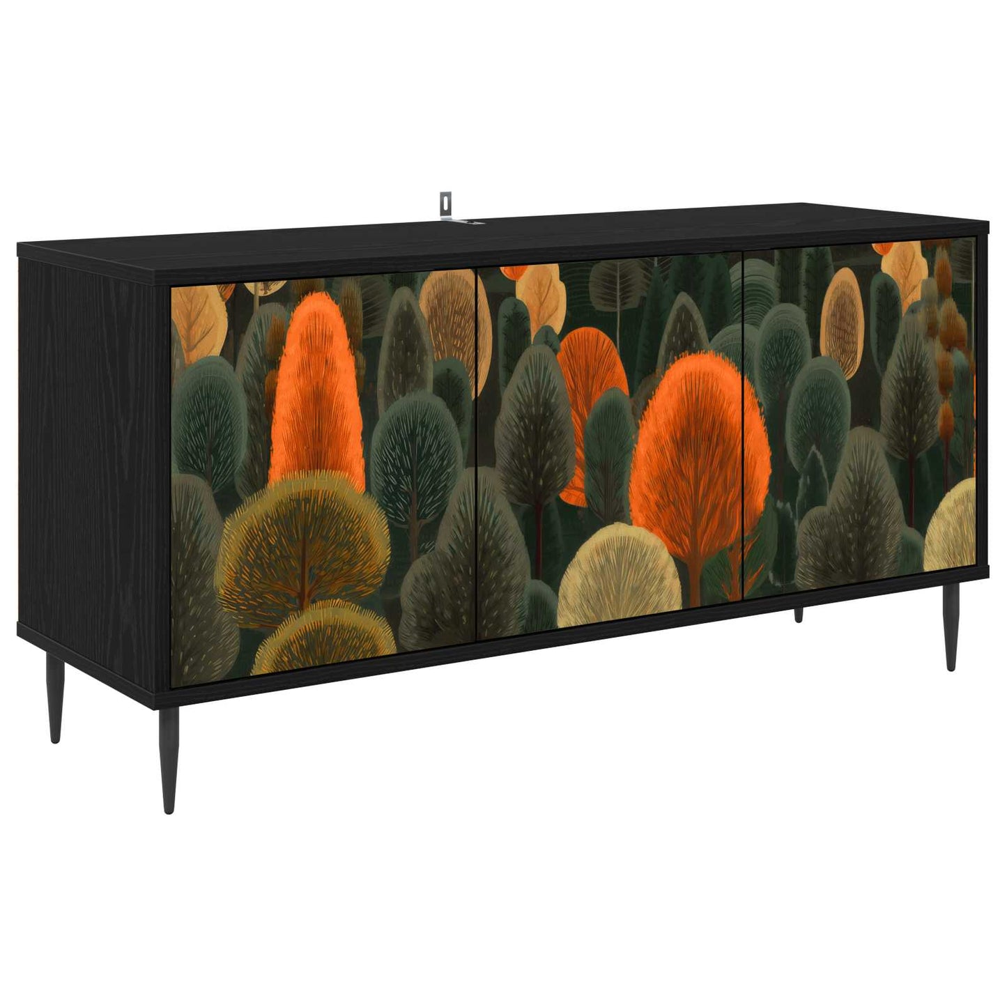 TV Cabinet ZAANDAM 102 x 33 x 51 cm Black Oak Engineered Wood