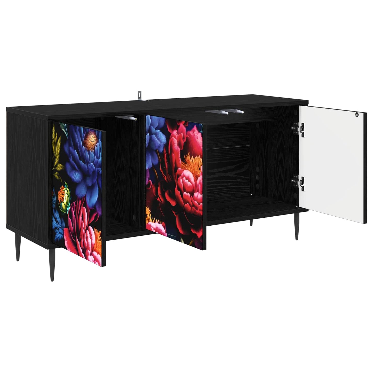 TV Cabinet KIEL 102 x 33 x 51 cm Black Oak Engineered Wood