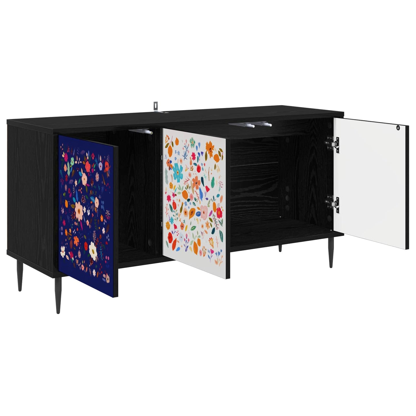 TV Cabinet MAINZ 102 x 33 x 51 cm Black Oak Engineered Wood