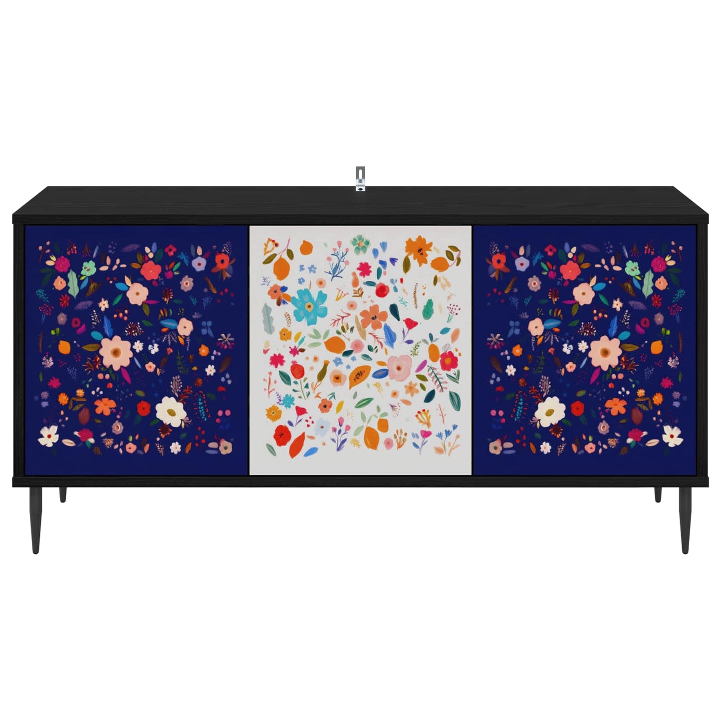 TV Cabinet MAINZ 102 x 33 x 51 cm Black Oak Engineered Wood