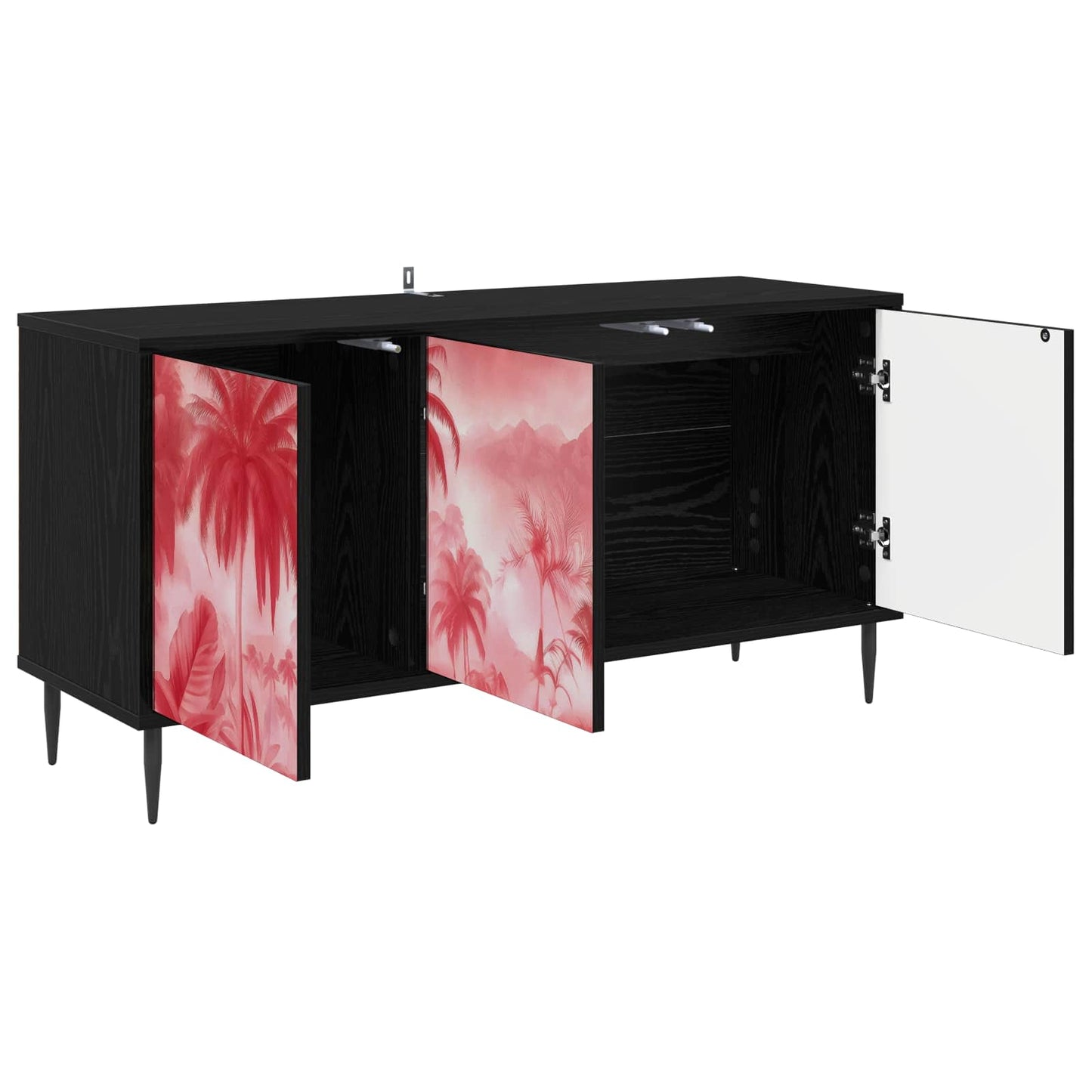 TV Cabinet AACHEN 102 x 33 x 51 cm Black Oak Engineered Wood