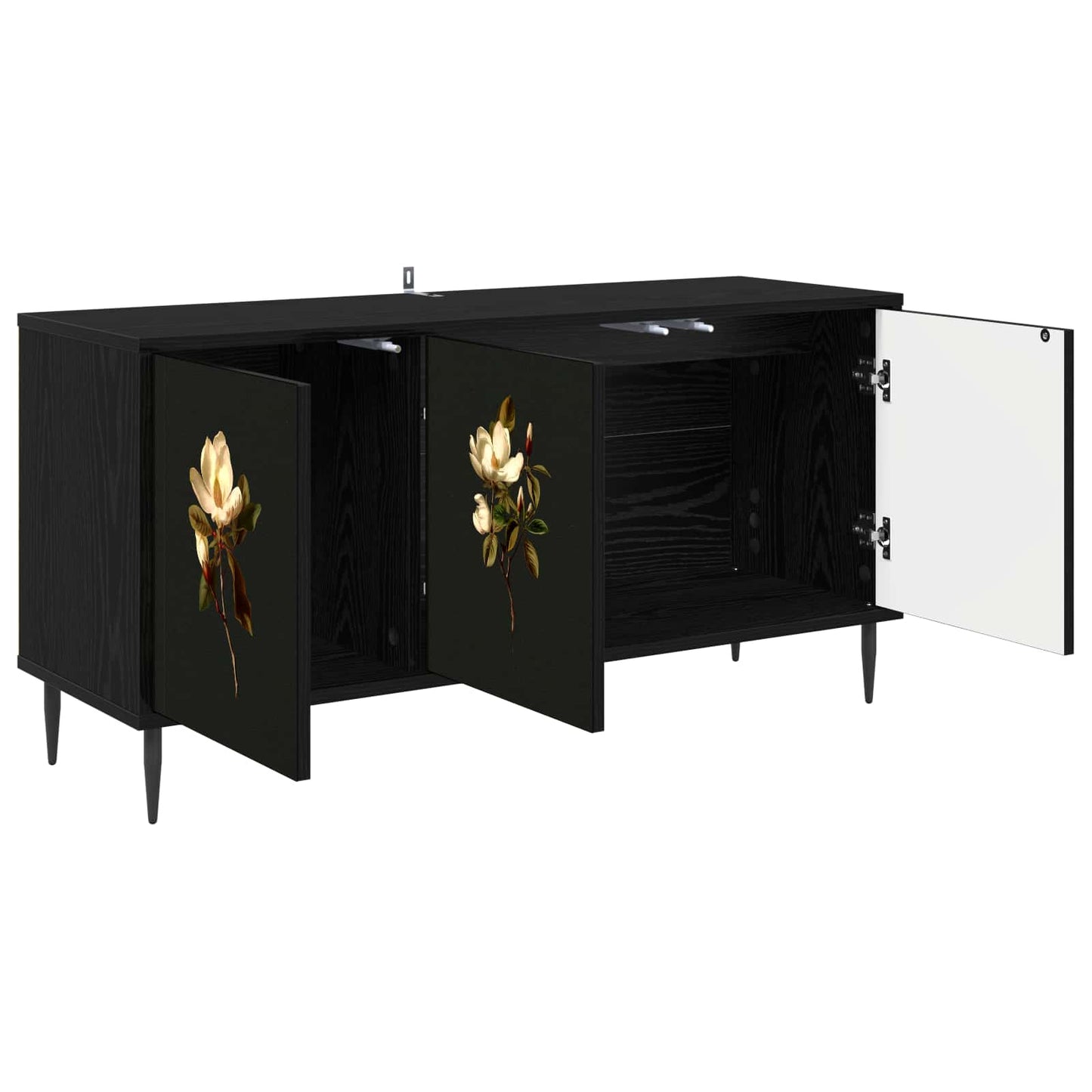 TV Cabinet BREMEN 102 x 33 x 51 cm Black Oak Engineered Wood