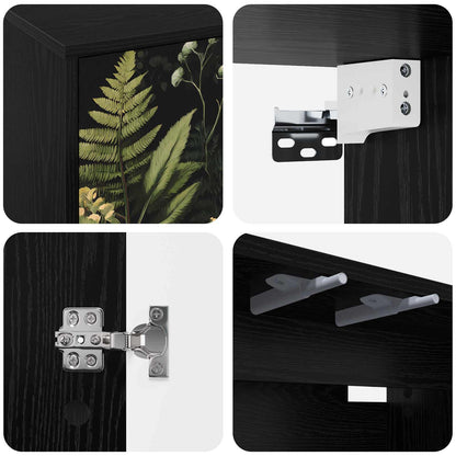 Wall-mounted TV Cabinet RHENEN 69 x 33 x 40 cm Black Oak