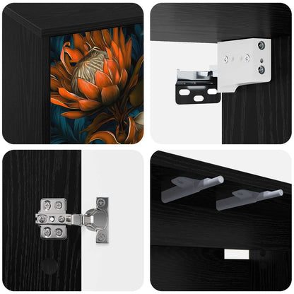 Wall-mounted TV Cabinet LOCHEM 69 x 33 x 40 cm Black Oak