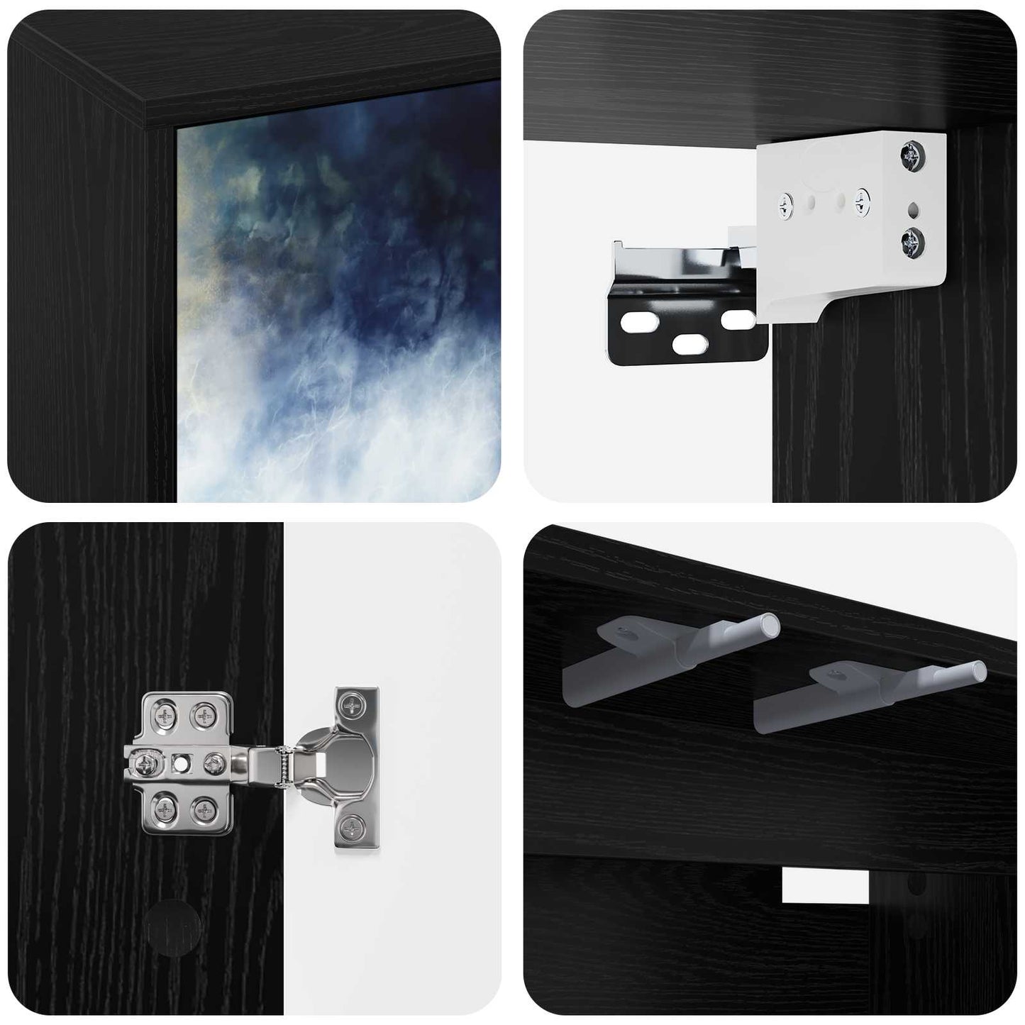 Wall-mounted TV Cabinet RAALTE 69 x 33 x 40 cm Black Oak