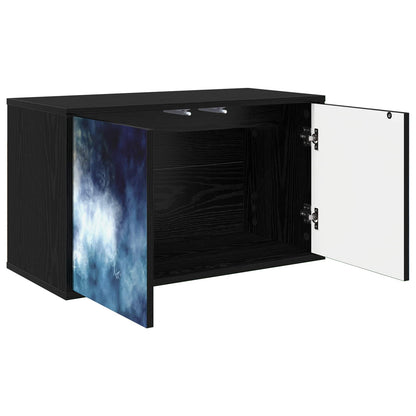 Wall-mounted TV Cabinet RAALTE 69 x 33 x 40 cm Black Oak