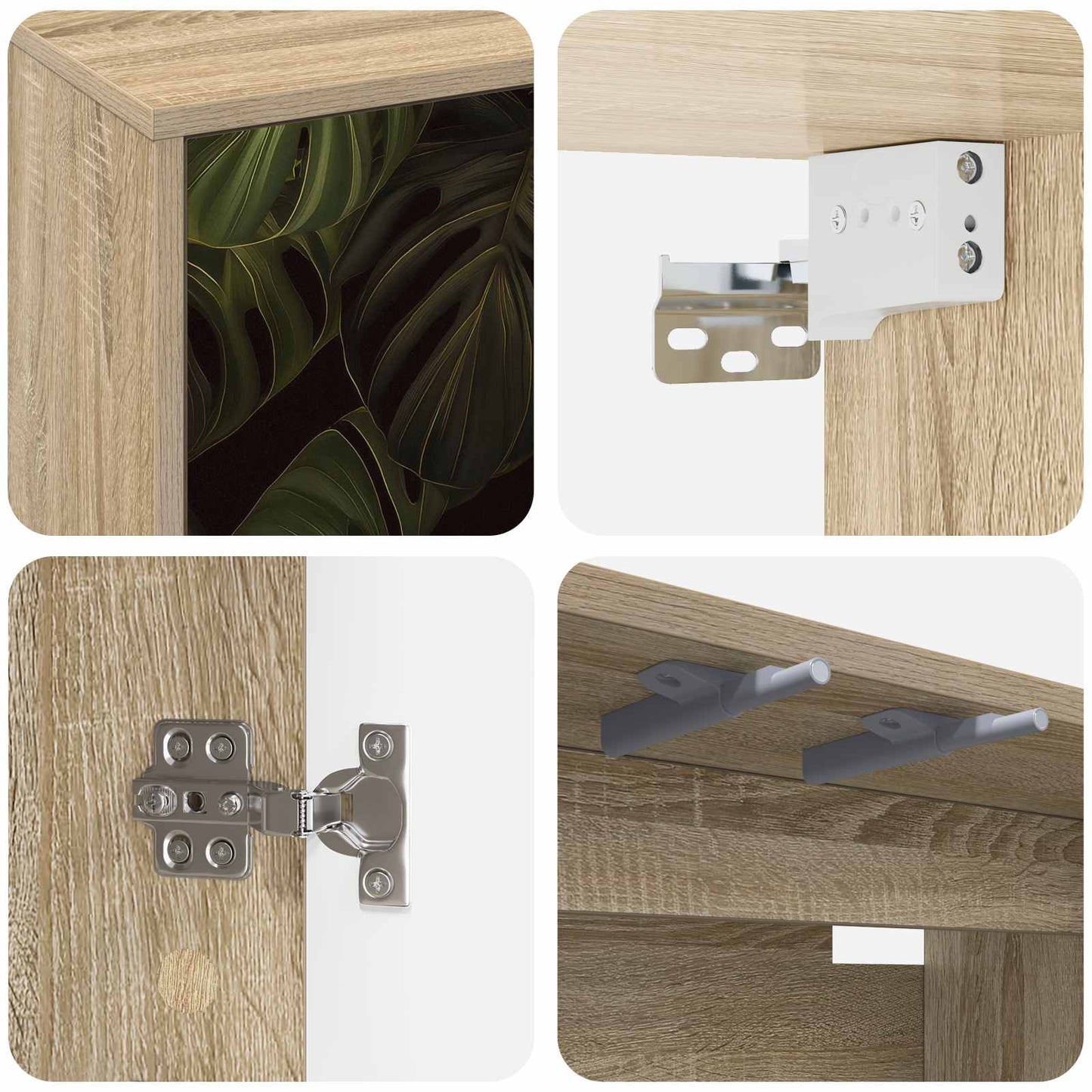 Wall-mounted TV Cabinet ELBURG 69 x 33 x 40 cm Sonoma Oak