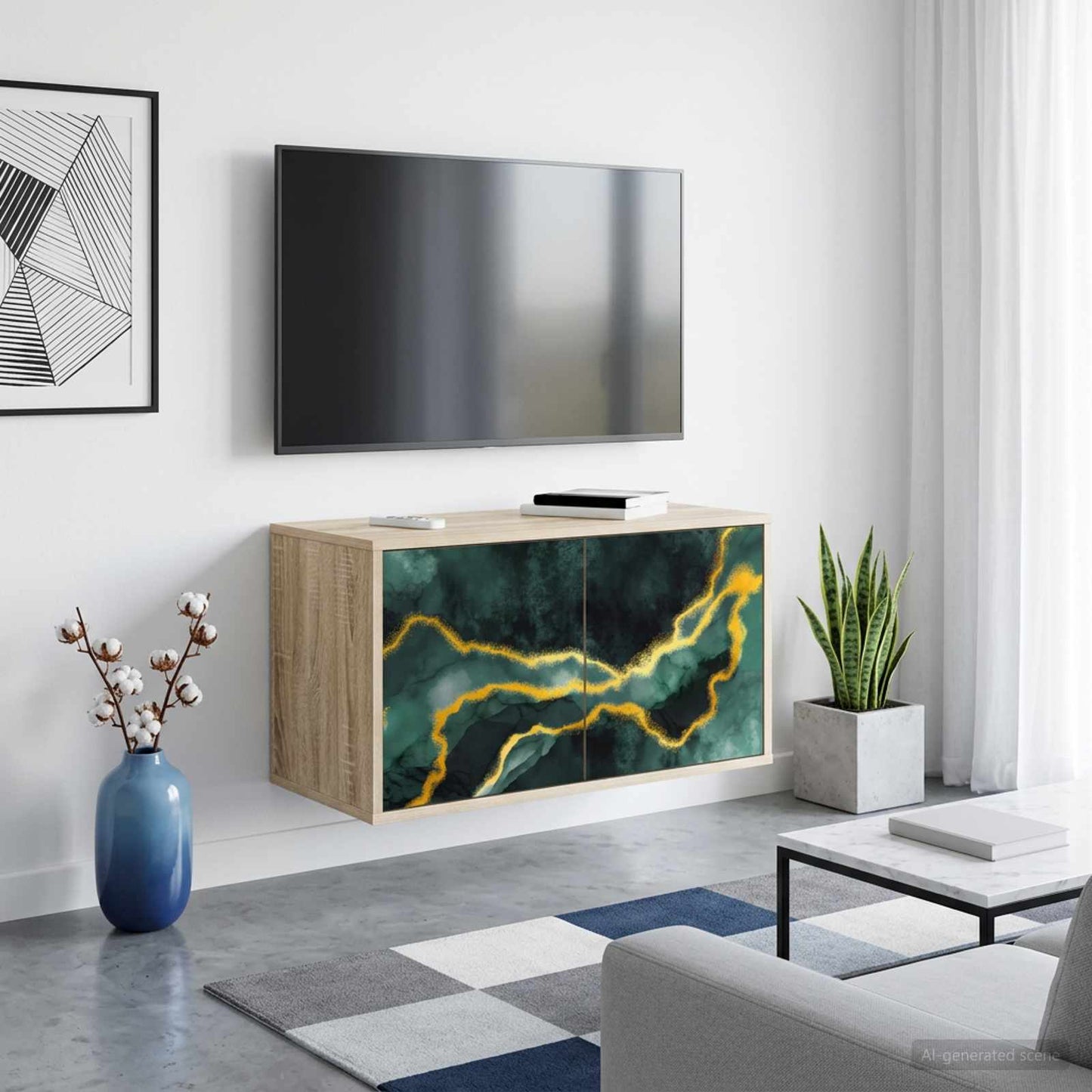 Wall-mounted TV Cabinet WIJHE 69 x 33 x 40 cm Sonoma Oak