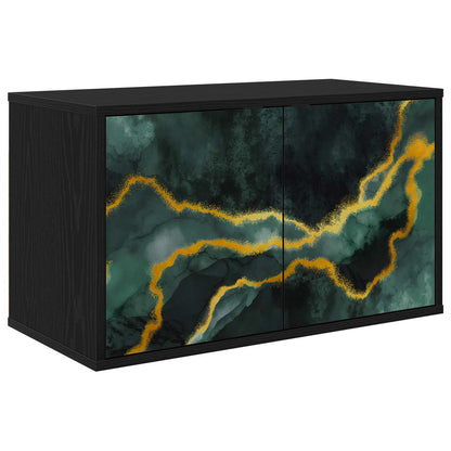 Wall-mounted TV Cabinet WIJHE 69 x 33 x 40 cm Black Oak