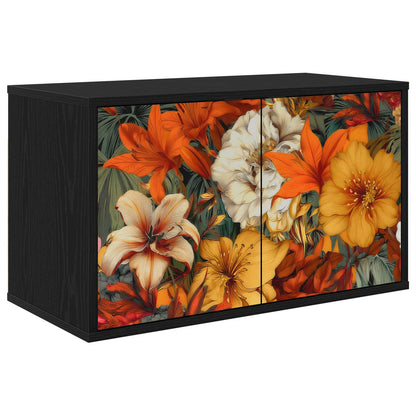Wall-mounted TV Cabinet GENNEP 69 x 33 x 40 cm Black Oak
