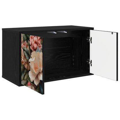 Wall-mounted TV Cabinet BORNE 69 x 33 x 40 cm Black Oak