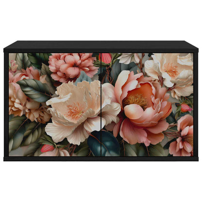 Wall-mounted TV Cabinet BORNE 69 x 33 x 40 cm Black Oak