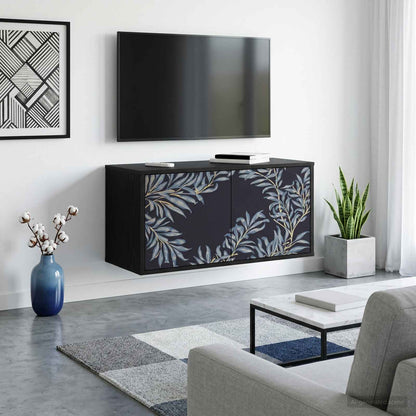 Wall-mounted TV Cabinet DOKKUM 69 x 33 x 40 cm Black Oak