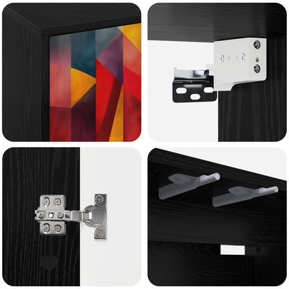 Wall-mounted TV Cabinet HEESCH 69 x 33 x 40 cm Black Oak