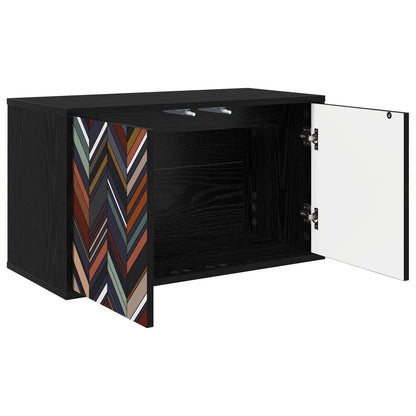 Wall-mounted TV Cabinet OMMEN 69 x 33 x 40 cm Black Oak