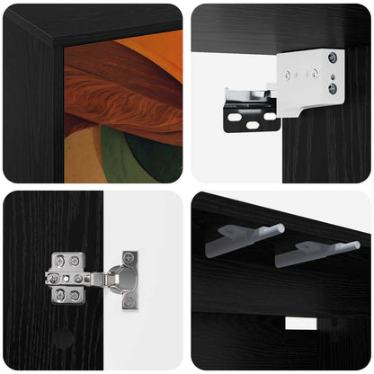 Wall-mounted TV Cabinet BONN 69 x 33 x 40 cm Black Oak