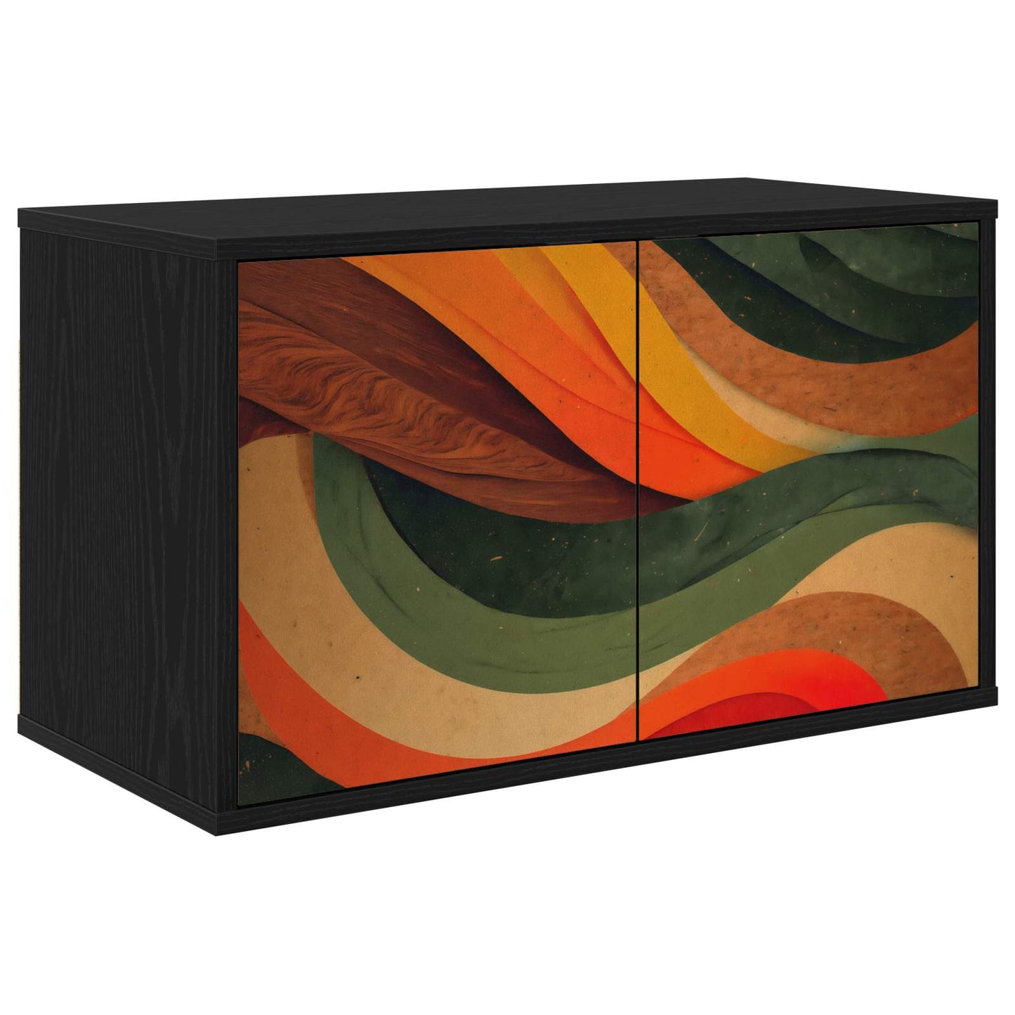 Wall-mounted TV Cabinet BONN 69 x 33 x 40 cm Black Oak