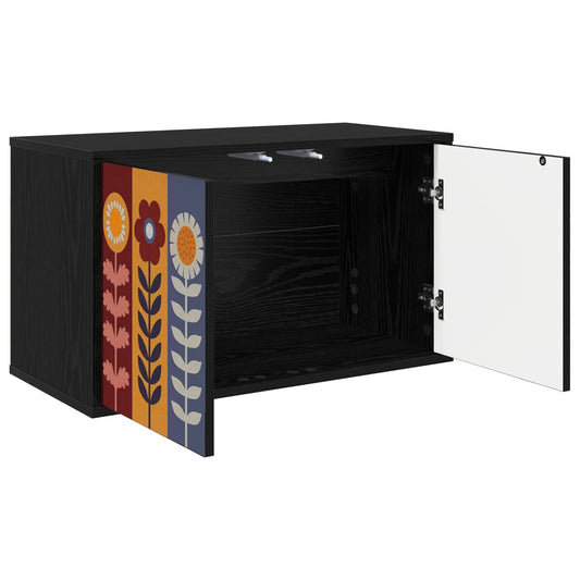 Wall-mounted TV Cabinet ESSEN 69 x 33 x 40 cm Black Oak