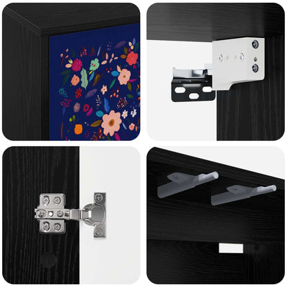 Wall-mounted TV Cabinet MAINZ 69 x 33 x 40 cm Black Oak