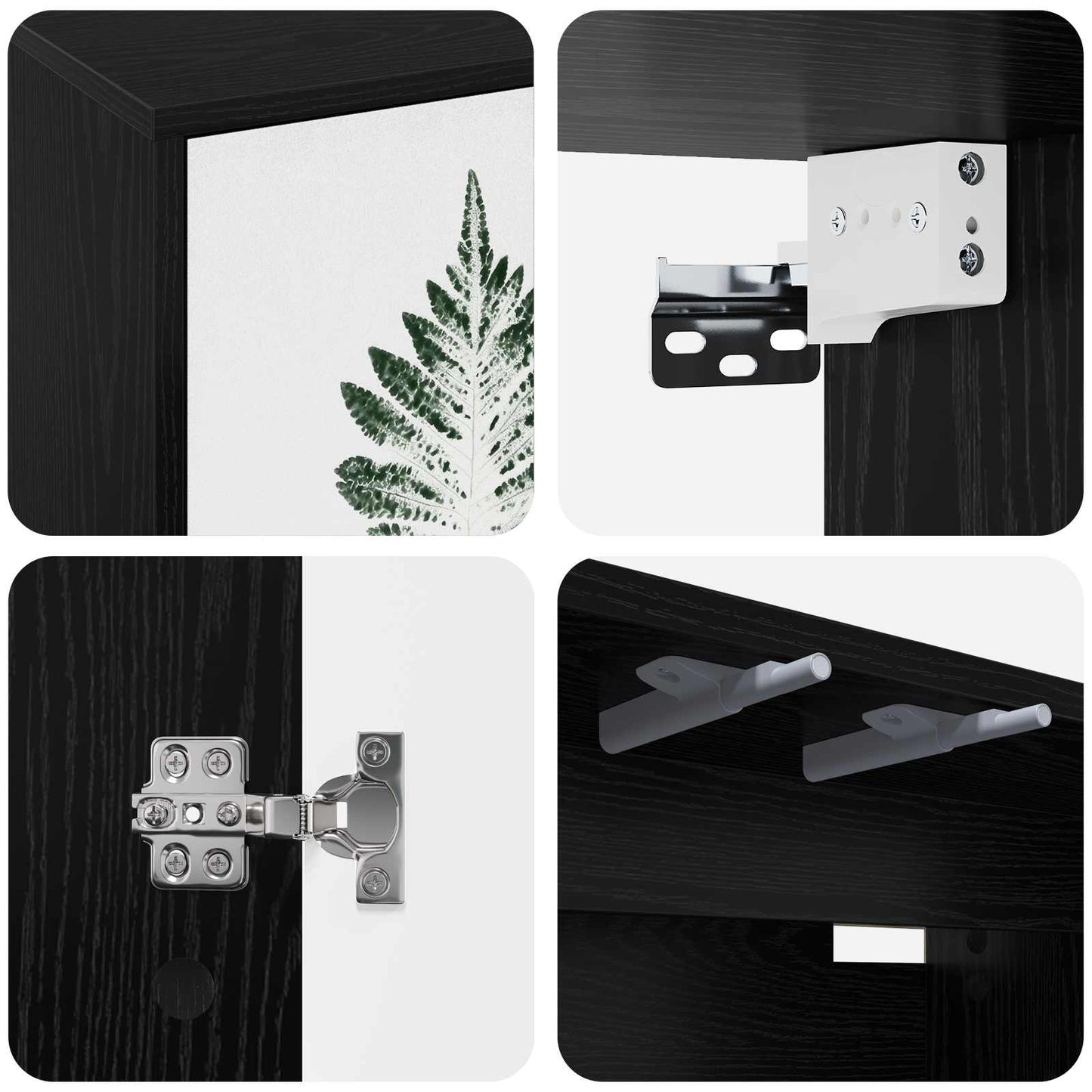 Wall-mounted TV Cabinet HANAU 69 x 33 x 40 cm Black Oak