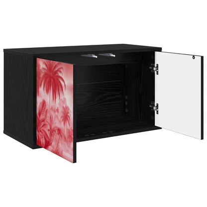 Wall-mounted TV Cabinet AACHEN 69 x 33 x 40 cm Black Oak