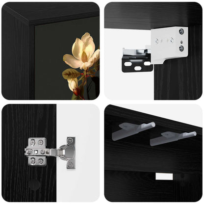 Wall-mounted TV Cabinet BREMEN 69 x 33 x 40 cm Black Oak