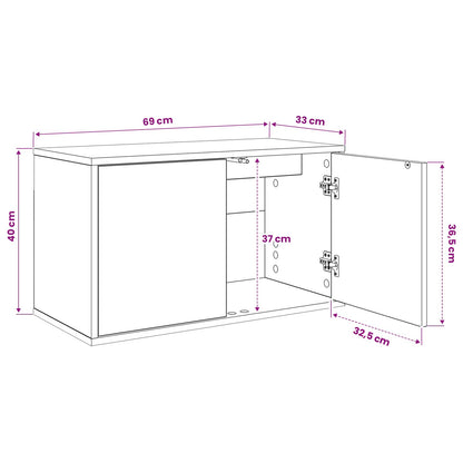 Wall-mounted TV Cabinet GOTHA 69 x 33 x 40 cm Black Oak