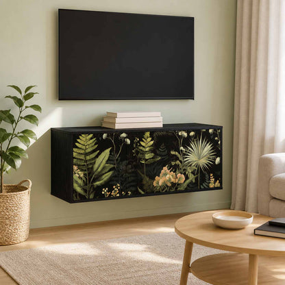 Wall-mounted TV Cabinet RHENEN 102 x 33 x 40 cm Black Oak