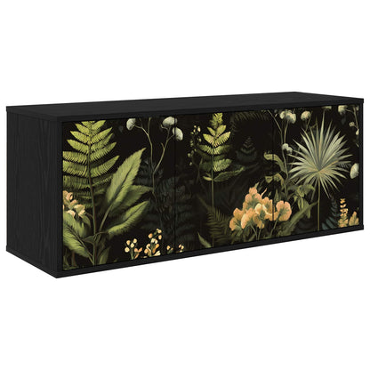 Wall-mounted TV Cabinet RHENEN 102 x 33 x 40 cm Black Oak
