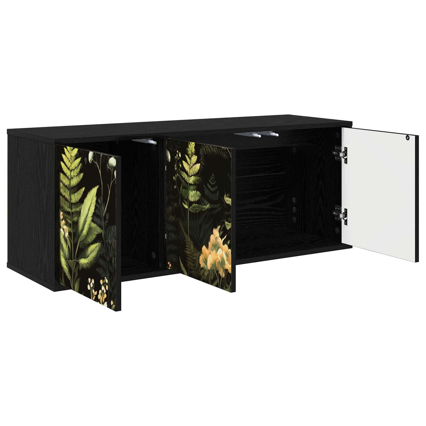 Wall-mounted TV Cabinet RHENEN 102 x 33 x 40 cm Black Oak