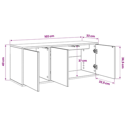 Wall-mounted TV Cabinet LOCHEM 102 x 33 x 40 cm Black Oak