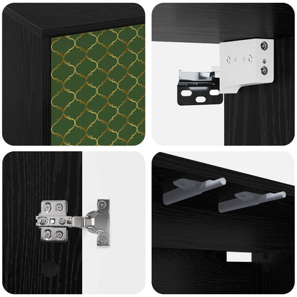 Wall-mounted TV Cabinet GELEEN 102 x 33 x 40 cm Black Oak